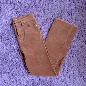 AE brown corduroy straight leg pants